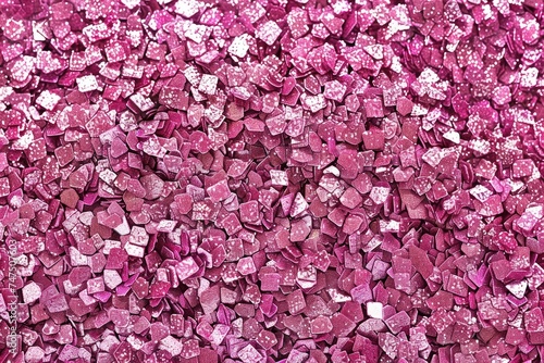 Close up view of pink crushed rocks, perfect for backgrounds or textures