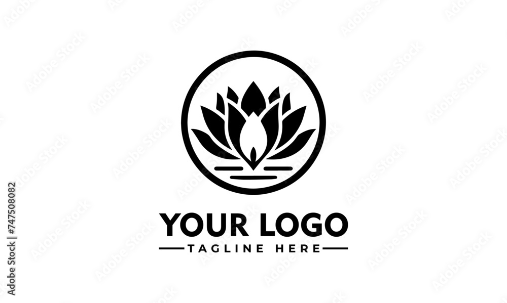 Blooming Lotus Flower Abstract  Vector Logo for Serene and Elegant Branding lotus logo