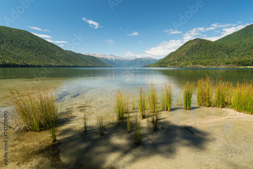Bilde på lerret Rotoroa Lodge, Nelson Lakes Nationalpark, Tasman, Südinsel, Neuseeland, Ozeanien