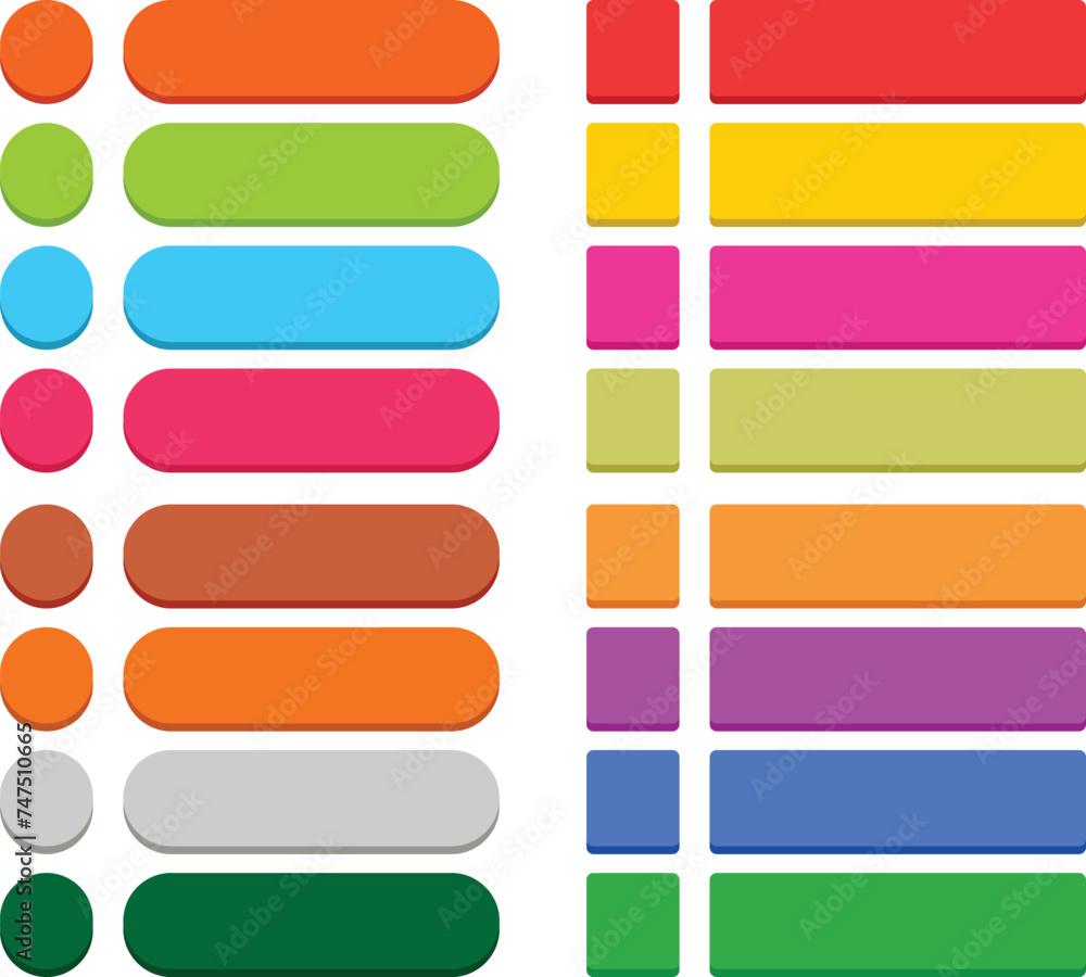 Flat empty web icon colored button 32 blank icon in flat style. 3D button square, rectangle, circle shapes with shadow on white background. Flat empty web icon colored button 32 blank icon in flat style. 3D button square, rectangle, circle shapes with shadow on white background.