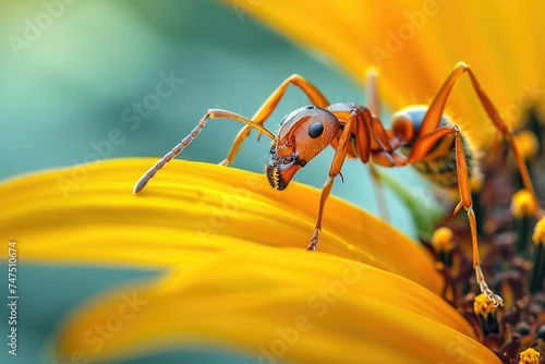 A bug sitting on top of a yellow flower. Suitable for nature and insect themes photo