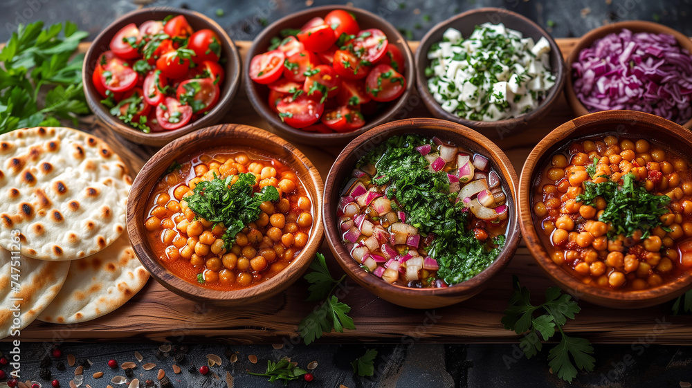 The beautifully adorned table for Jewish Passover boasts festive dishes, glowing candles The beautifully adorned table for Jewish Passover boasts festive dishes, glowing candles