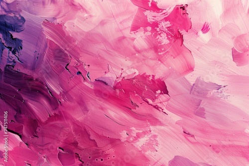 Detailed view of a vibrant pink and purple painting. Suitable for art and design projects