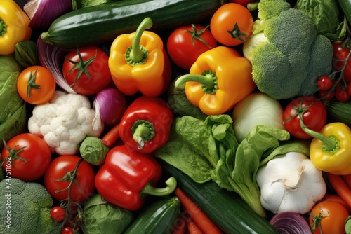 Close-up of a variety of fresh vegetables, ideal for healthy eating concepts