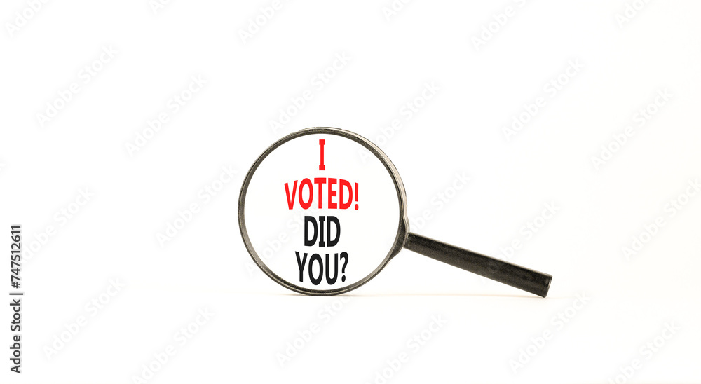 I voted. Did you symbol. Concept words I voted. Did you on beautiful magnifying glass. Beautiful white table white background. Business I voted. Did you concept. Copy space. I voted. Did you symbol. Concept words I voted. Did you on beautiful magnifying glass. Beautiful white table white background. Business I voted. Did you concept. Copy space.