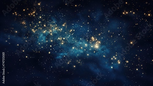 Dark blue sky filled with twinkling stars, great for backgrounds
