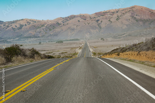 Route déserte en Californie, A1, horizontal