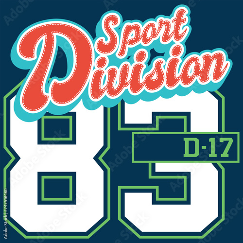 collection of collegiate or varsity style designs, with patches and numbers alluding to sports, cities, number of players, and student mascots, urban touches and modern and attractive colors.