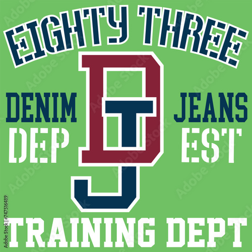 collection of collegiate or varsity style designs, with patches and numbers alluding to sports, cities, number of players, and student mascots, urban touches and modern and attractive colors.