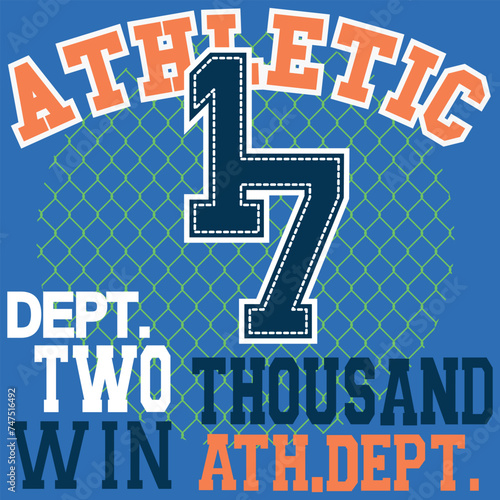 collection of collegiate or varsity style designs, with patches and numbers alluding to sports, cities, number of players, and student mascots, urban touches and modern and attractive colors.