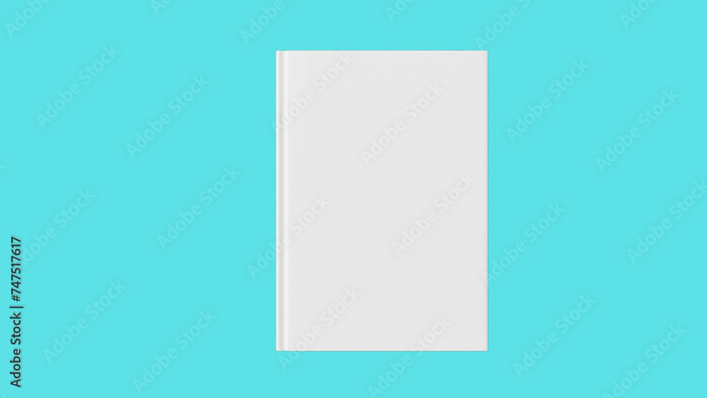 Fototapeta premium Book Mockup cover on clean backdrop. Blank hardcover isolated on empty background
