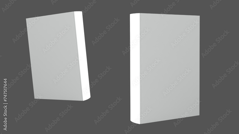 Fototapeta premium Book Mockup cover on clean backdrop. Blank hardcover isolated on empty background