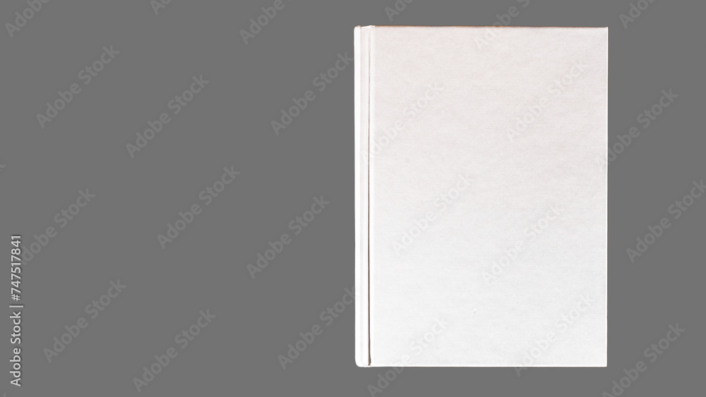 Book Mockup cover on clean backdrop. Blank hardcover isolated on empty background Book Mockup cover on clean backdrop. Blank hardcover isolated on empty background