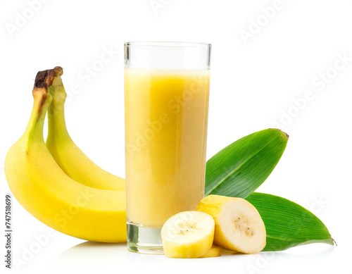 Bananensaft isoliert auf weißen Hintergrund, Freisteller
