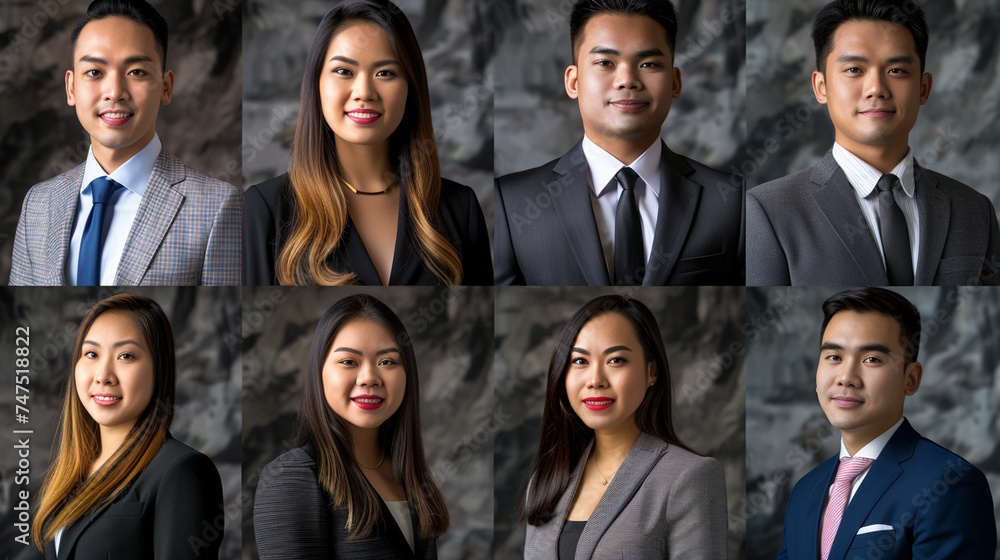A series of headshots featuring employees in their professional attire, accompanied by quotes on their career aspirations and goals — Creation and development, goals and achievemen A series of headshots featuring employees in their professional attire, accompanied by quotes on their career aspirations and goals — Creation and development, goals and achievemen