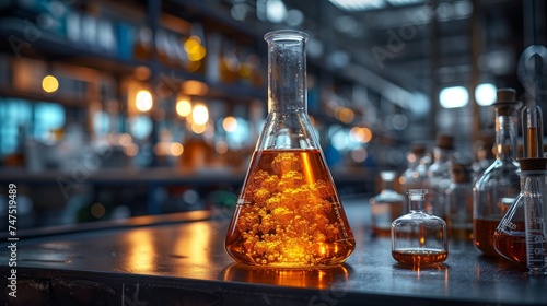 Luminous Chemical Reaction in Erlenmeyer Flask