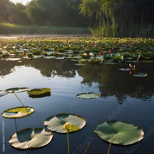 Pond of water lilies