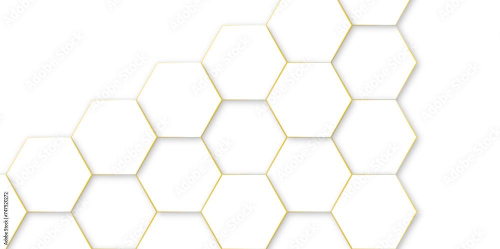 Abstract background with white hexagons and seamless pattern in vector design . luxury golden line pattern geometric mesh cell texture .hexagon 3d background texture design . Abstract background with white hexagons and seamless pattern in vector design . luxury golden line pattern geometric mesh cell texture .hexagon 3d background texture design .