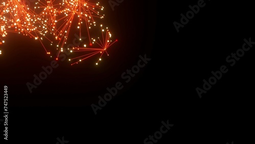 energievoll rot leuchtende symmetrisch vernetzte Lichter, Energie, Strom, Stärke, Netzwerk, Sicherheit, kraftvoll, schnelles Internet, Licht, Technologie, Wissenschaft photo