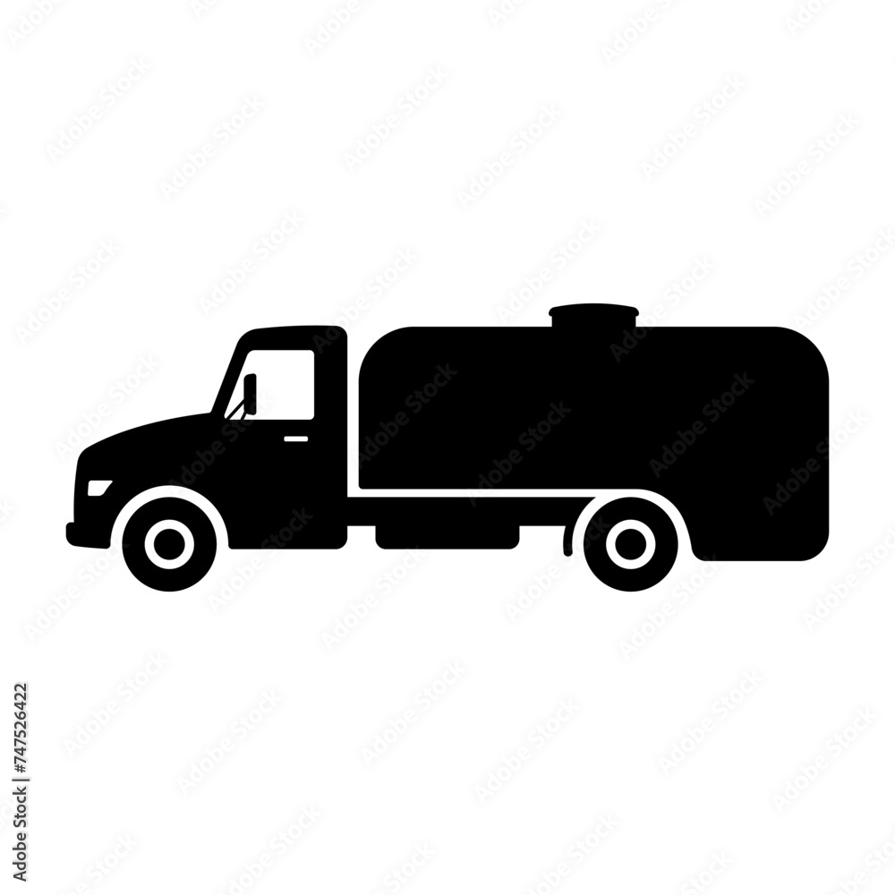 Truck tank icon. Black silhouette. Side view. Vector simple flat graphic illustration. Isolated object on a white background. Isolate. Truck tank icon. Black silhouette. Side view. Vector simple flat graphic illustration. Isolated object on a white background. Isolate.