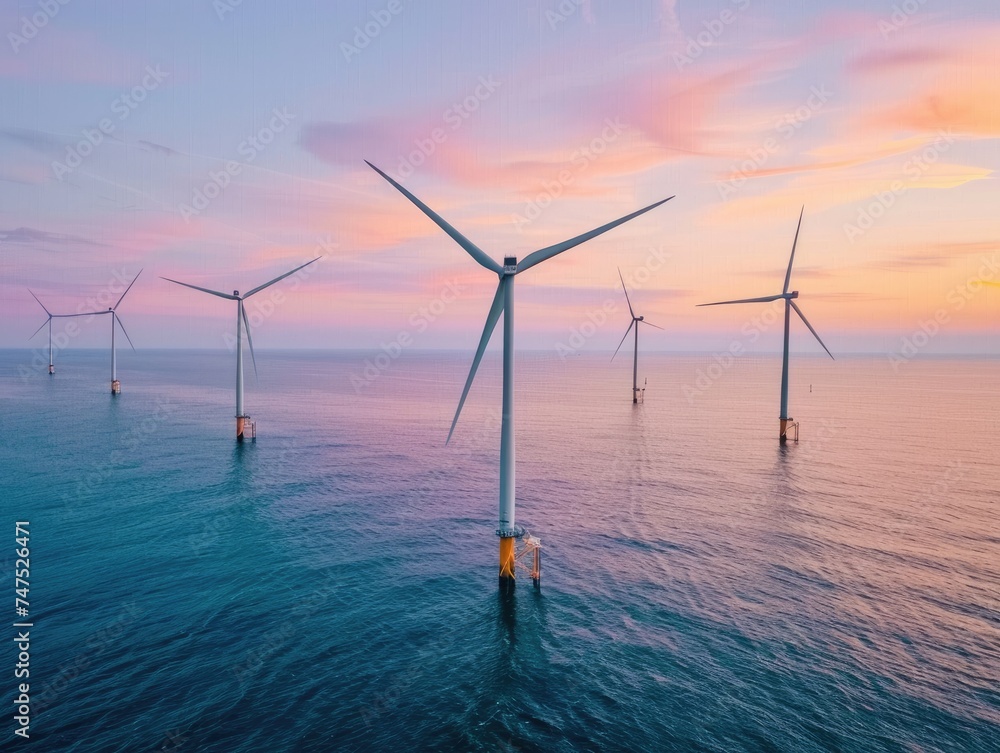 wind turbines at sea