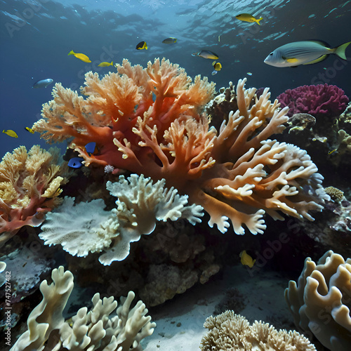Underwater world with colorful corals. © Pram
