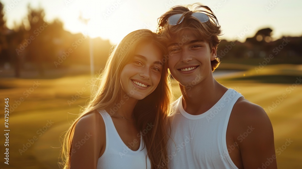 Sunset Embrace of a Young Couple Sunset Embrace of a Young Couple