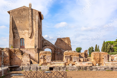 Ruins of the Palace of Domus Severiana in Rome, Italy. Summer sunny day photo