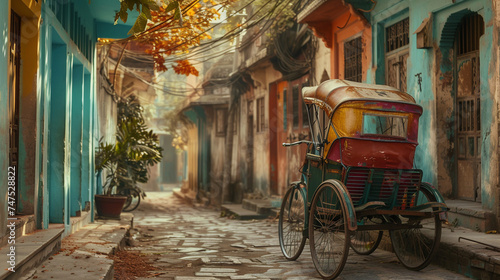 Rickshaw in old city. 