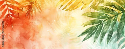 Panel kuchenny z motywem Palm sunday soncept illustration, Generative AI watercolor background