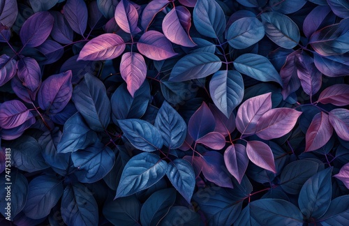 a blue and purple leaf wallpaper