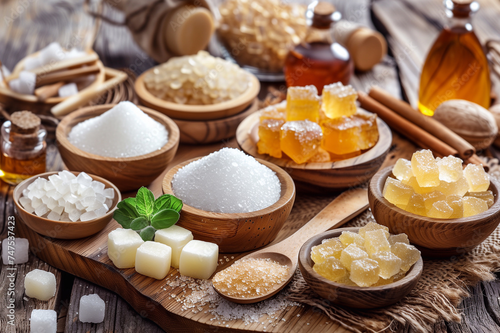 Various healthy diet replacement for sugar, natural organic sweetener