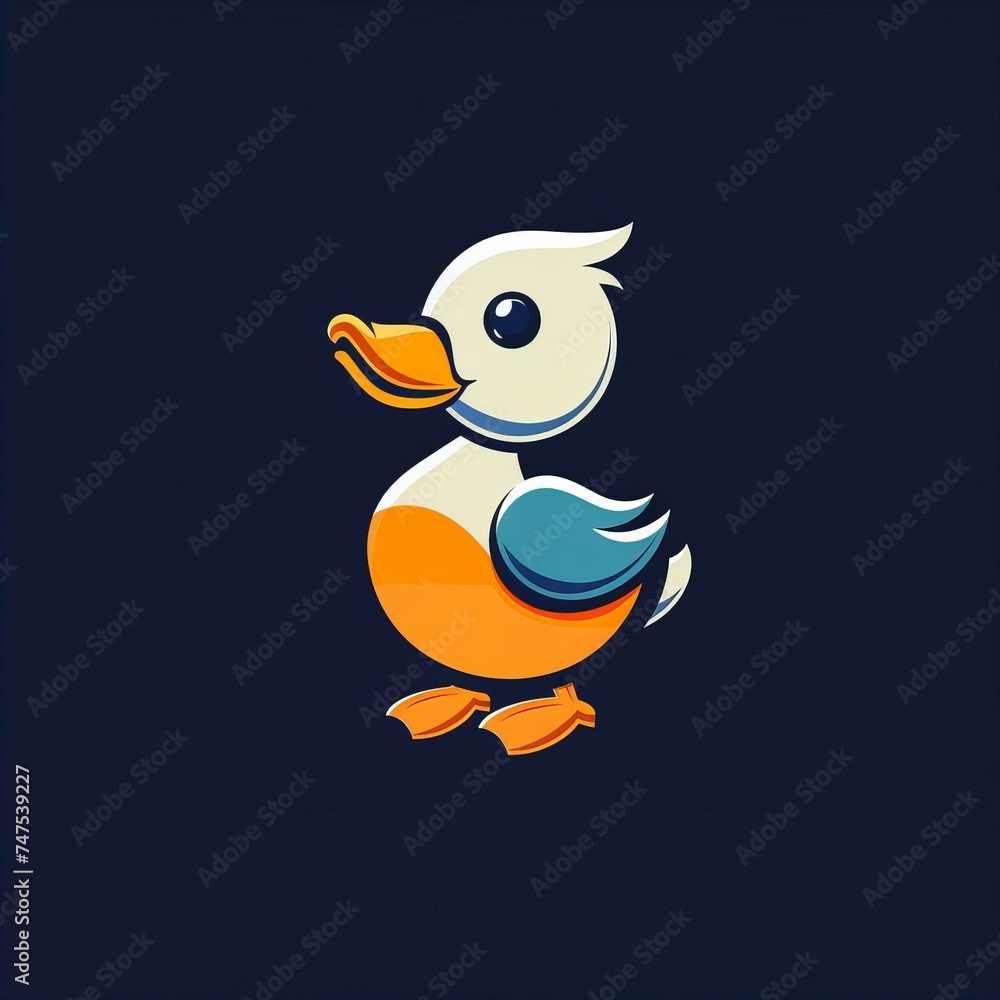 Logo with an image of a duck Logo with an image of a duck