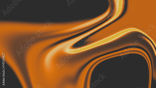 Abstract flowing gradient backdrop. Vintage 70s, 80s style background. Orange and black backdrop.