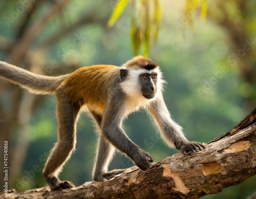 mono caminando en una rama de un arbol en la selva © eduardo
