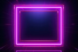 Neon glowing rectangle frame, backlit on a black background.