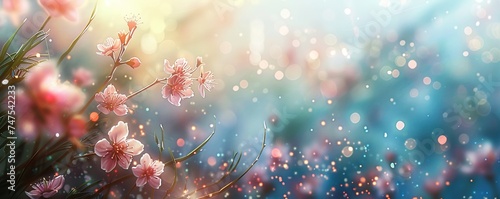 Spring Equinox Day Japan Flower Viewing Festival Sakura Cherry Blossoms Bokeh De Focused Background © Svitlana