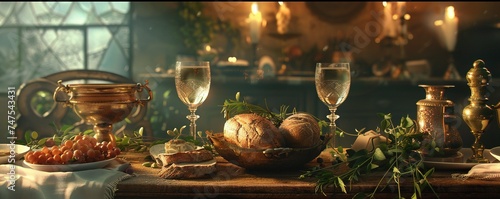 Pesah, jewish Passover holiday background photo