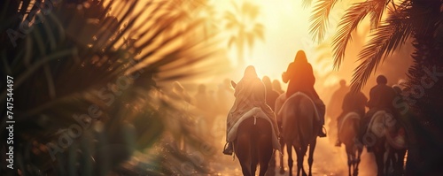 Palm Sunday. Jesus rides the donkey into Jerusalem © Svitlana