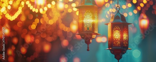 modern beautiful minimalistic eid ul azha eid ul fitr ramadan Mubarak Islamic lantern celebration background photo