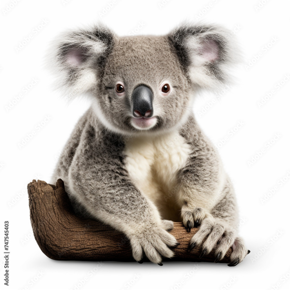 Obraz premium photo of a koala on a white background сreated with Generative Ai