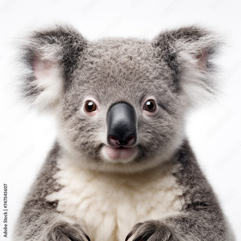 Obraz premium photo of a koala on a white background сreated with Generative Ai