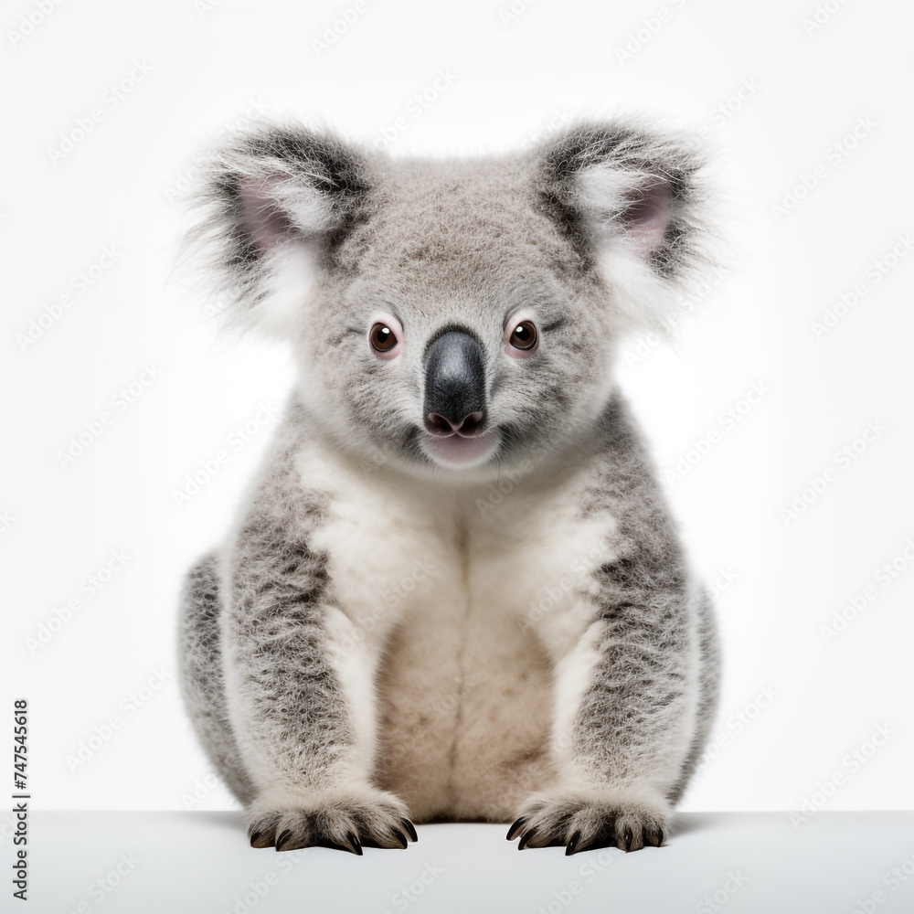 Obraz premium photo of a koala on a white background сreated with Generative Ai
