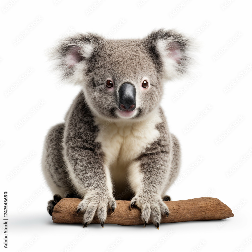 Obraz premium photo of a koala on a white background сreated with Generative Ai