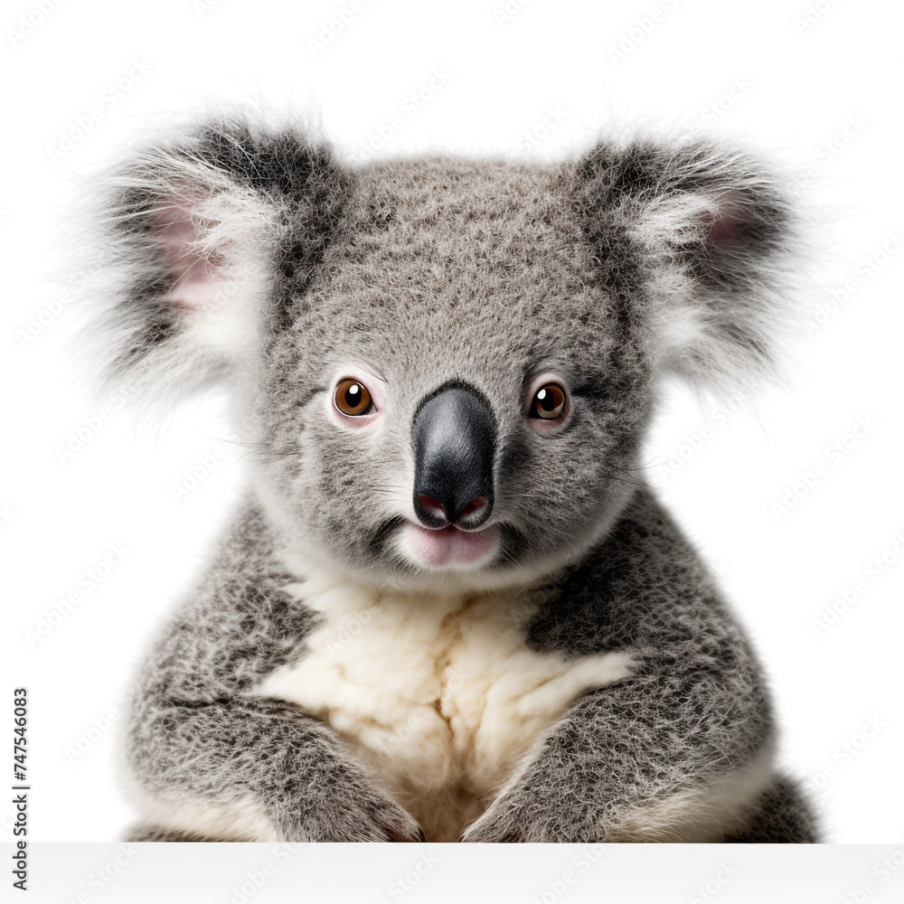 Fototapeta premium photo of a koala on a white background сreated with Generative Ai