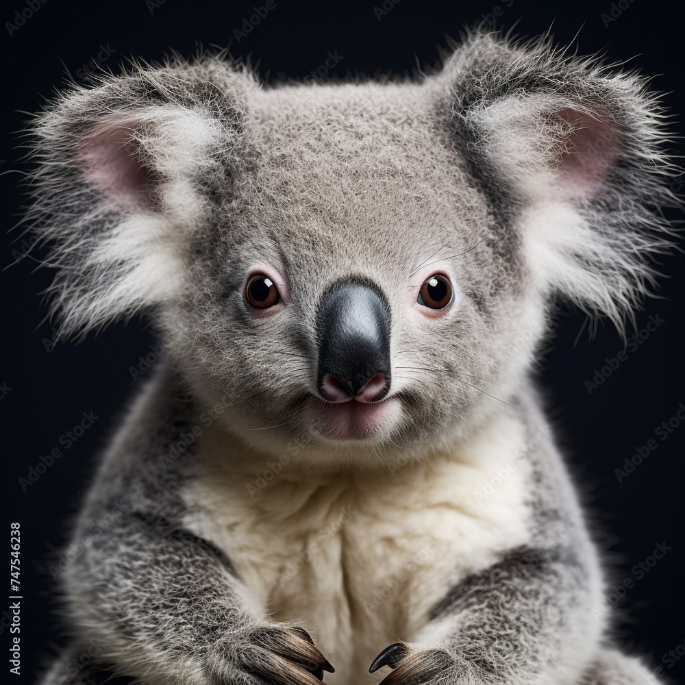 Fototapeta premium photo of a koala on a white background сreated with Generative Ai