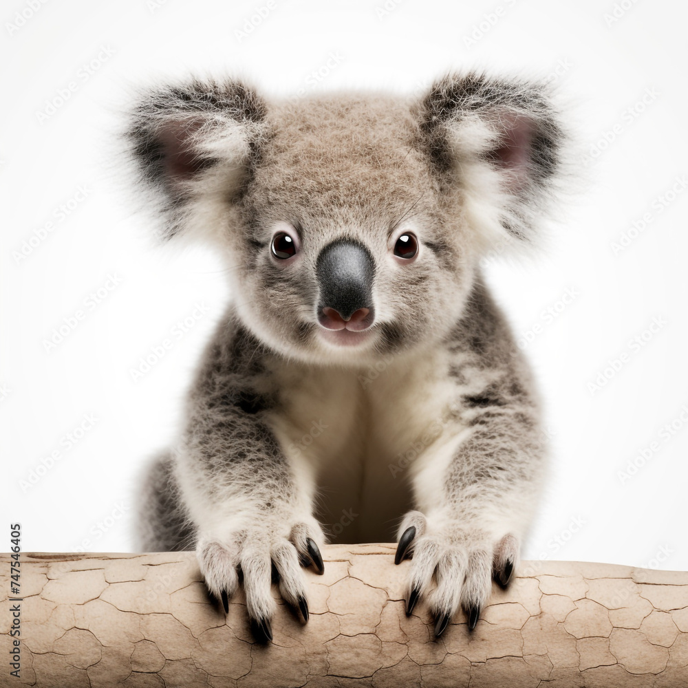 Obraz premium photo of a koala on a white background сreated with Generative Ai
