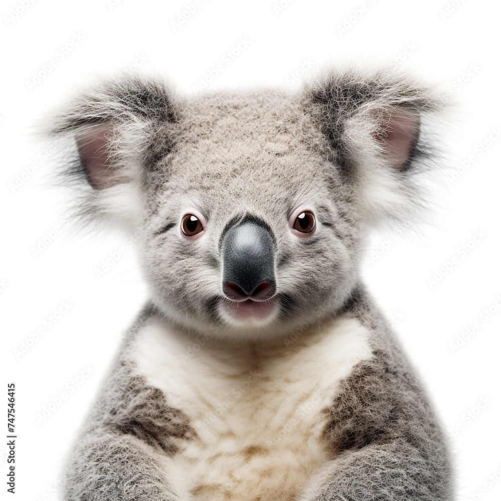 Fototapeta premium photo of a koala on a white background сreated with Generative Ai