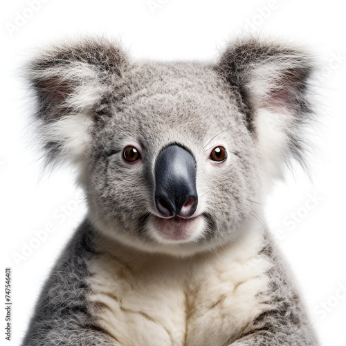 photo of a koala on a white background сreated with Generative Ai