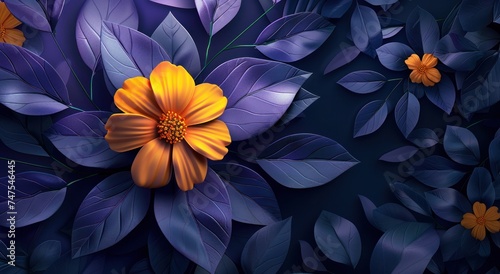 an open flower made of yellow flowers with leaves